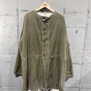 True Vintage 60s Militär US Army Fishtail Parka Erdfarben Faded Green Fatigue-Jacke mit Knöpfen, Small