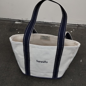 90s Vintage LL Bean Sannito Accent Shoulder Canvas Boat n Tote Bag