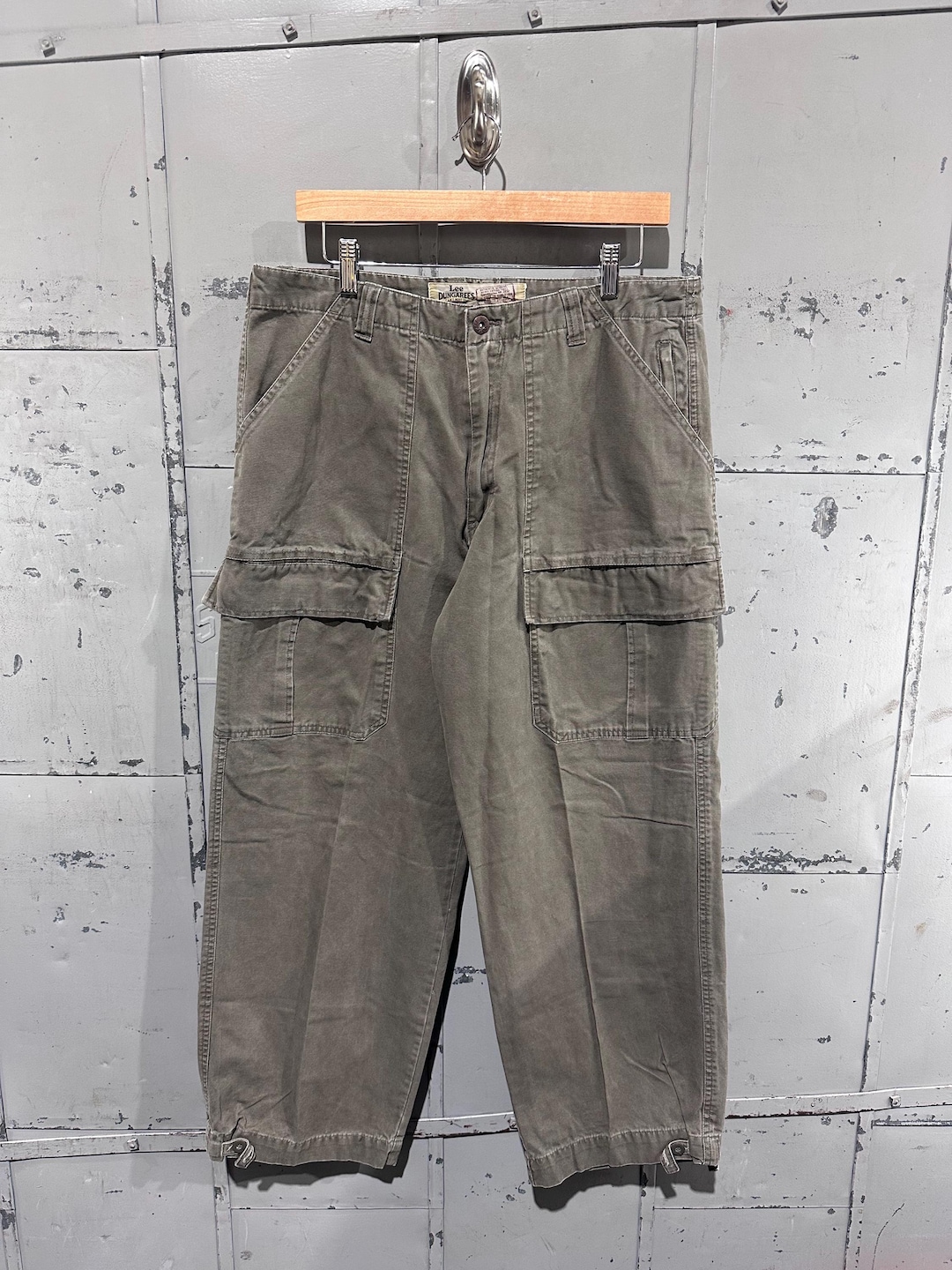Vintage 90s Lee Dungarees Utility Workwear Green OG 107 Military