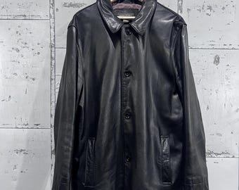 Vintage BANANA REPUBLIC Full Zip Black Genuine Leather