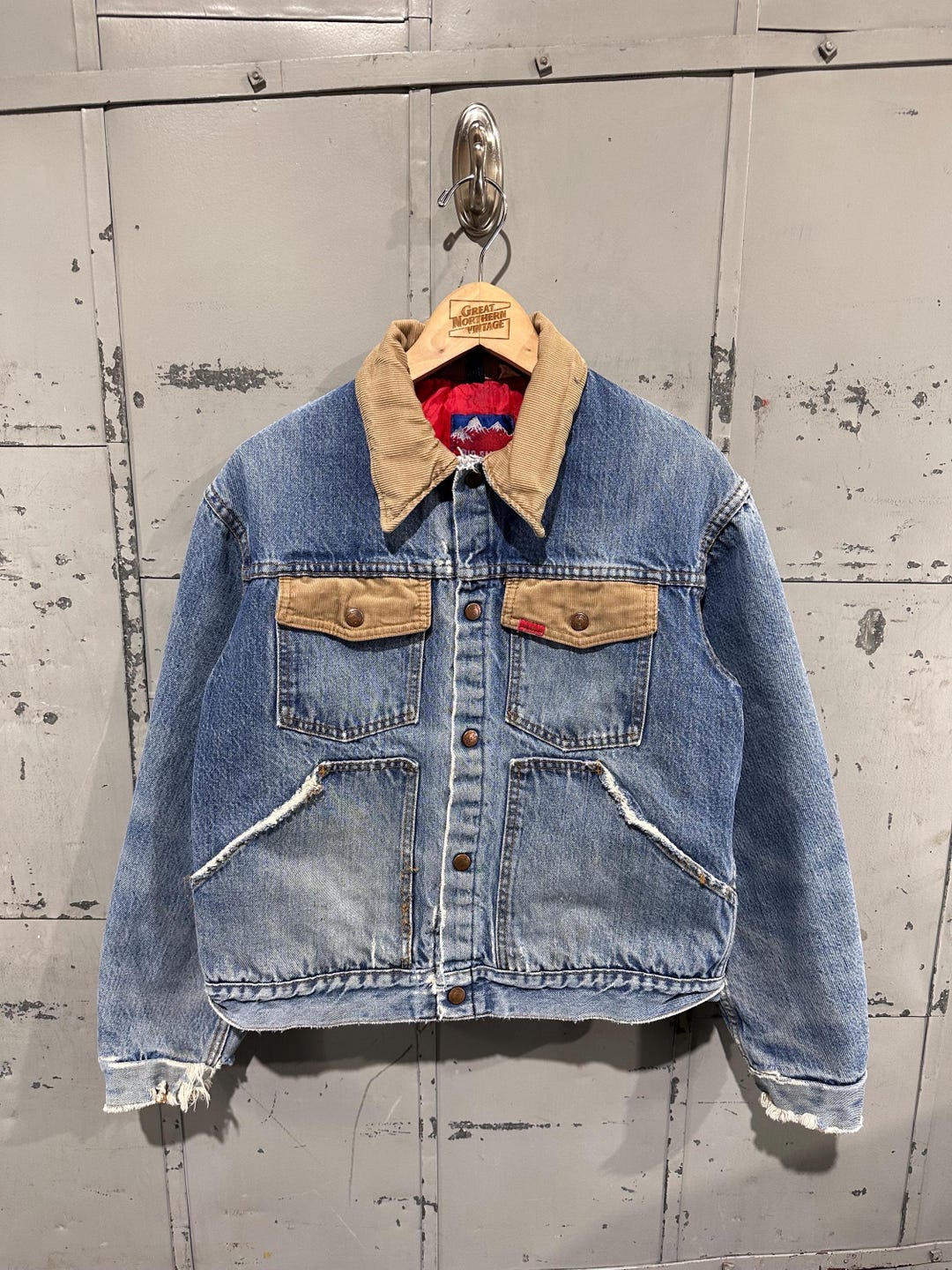 True Vintage 70s Big Smith Distressed Cropped Quilted Lined