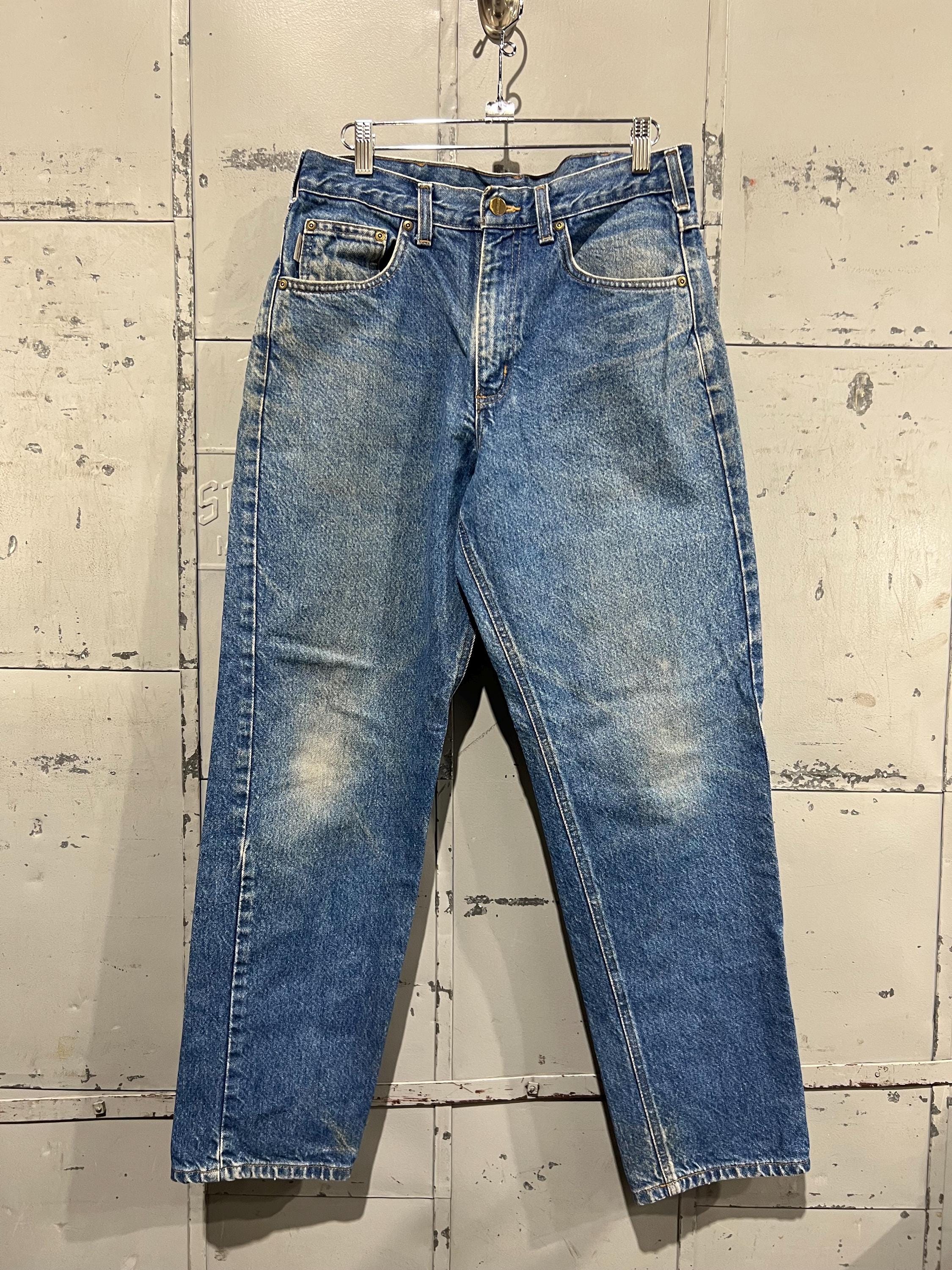 2000s size 32x30 distressed worn in Carhartt denim Carpenter Style Workwear Jeans mudwash