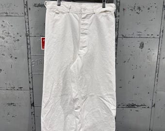 True Vintage 50s US Navy White Cotton Sailor's Bell Bottom Baggy