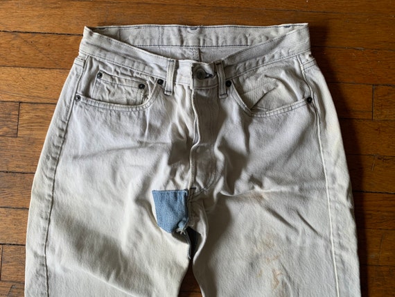 70s 31x31.5 Repaired Patched Levi’s 501 Faded Den… - image 3