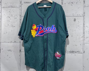 90s Disney Winnie the Pooh baseball cotton jersey green  XLarge 1990s