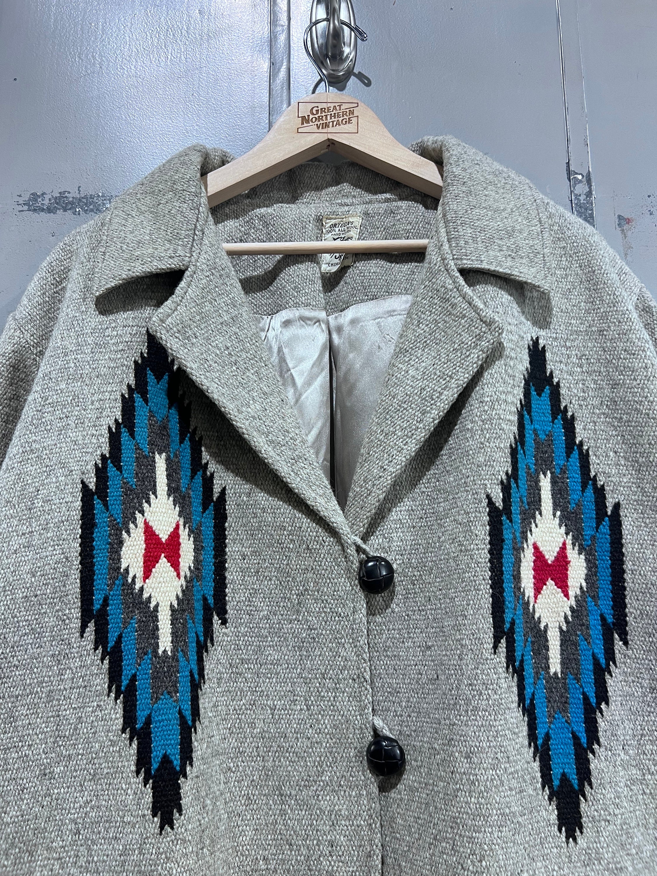 1940s Gray and Blue Chimayo Jacket Chimayo Ortega