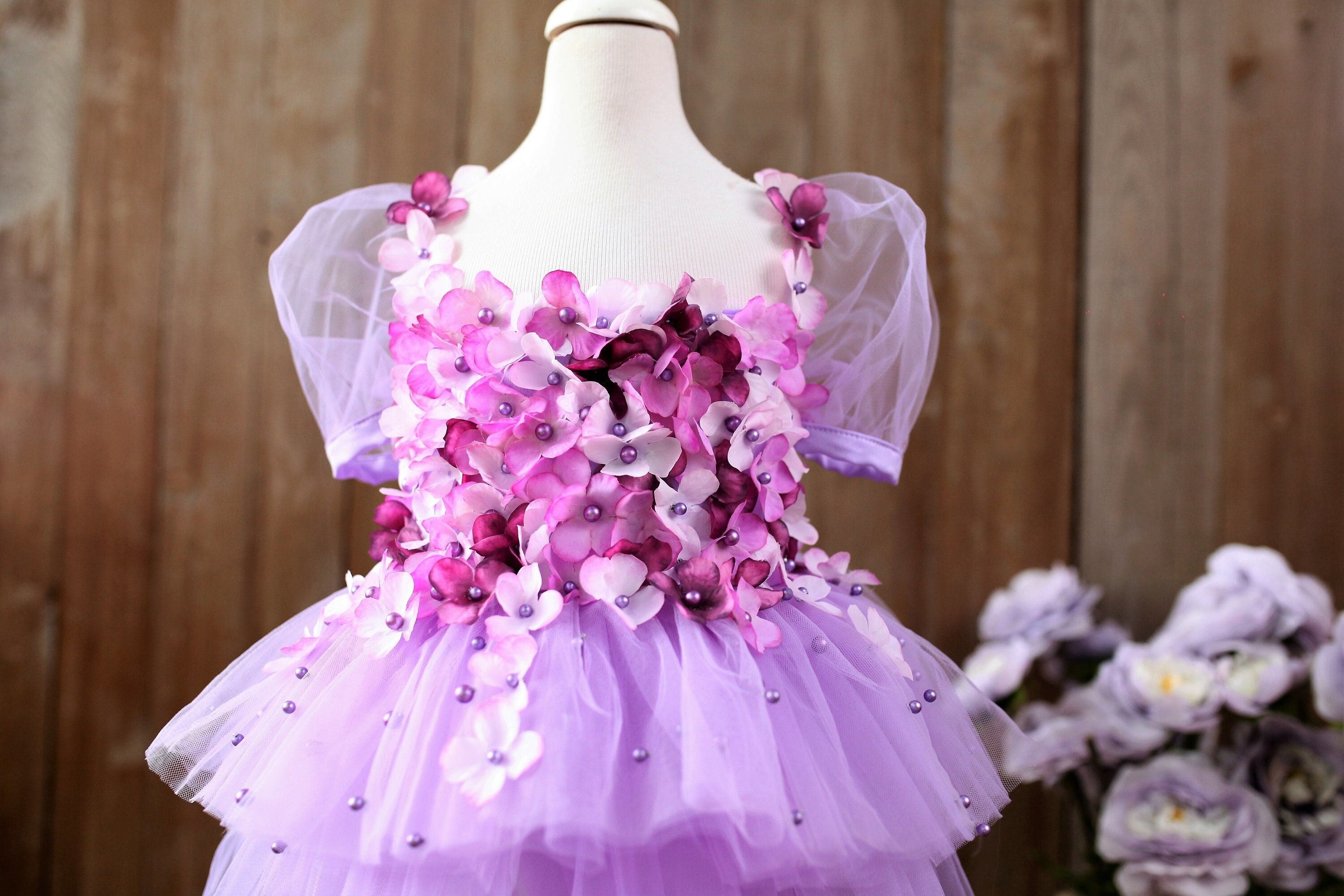 Purple Tulle Girl Dress, Toddler Flower Dress, 2nd Birthday Dress, Tutu  Dress, Baby Girl Dress, Princess Dress, Purple Birthday Outfit 