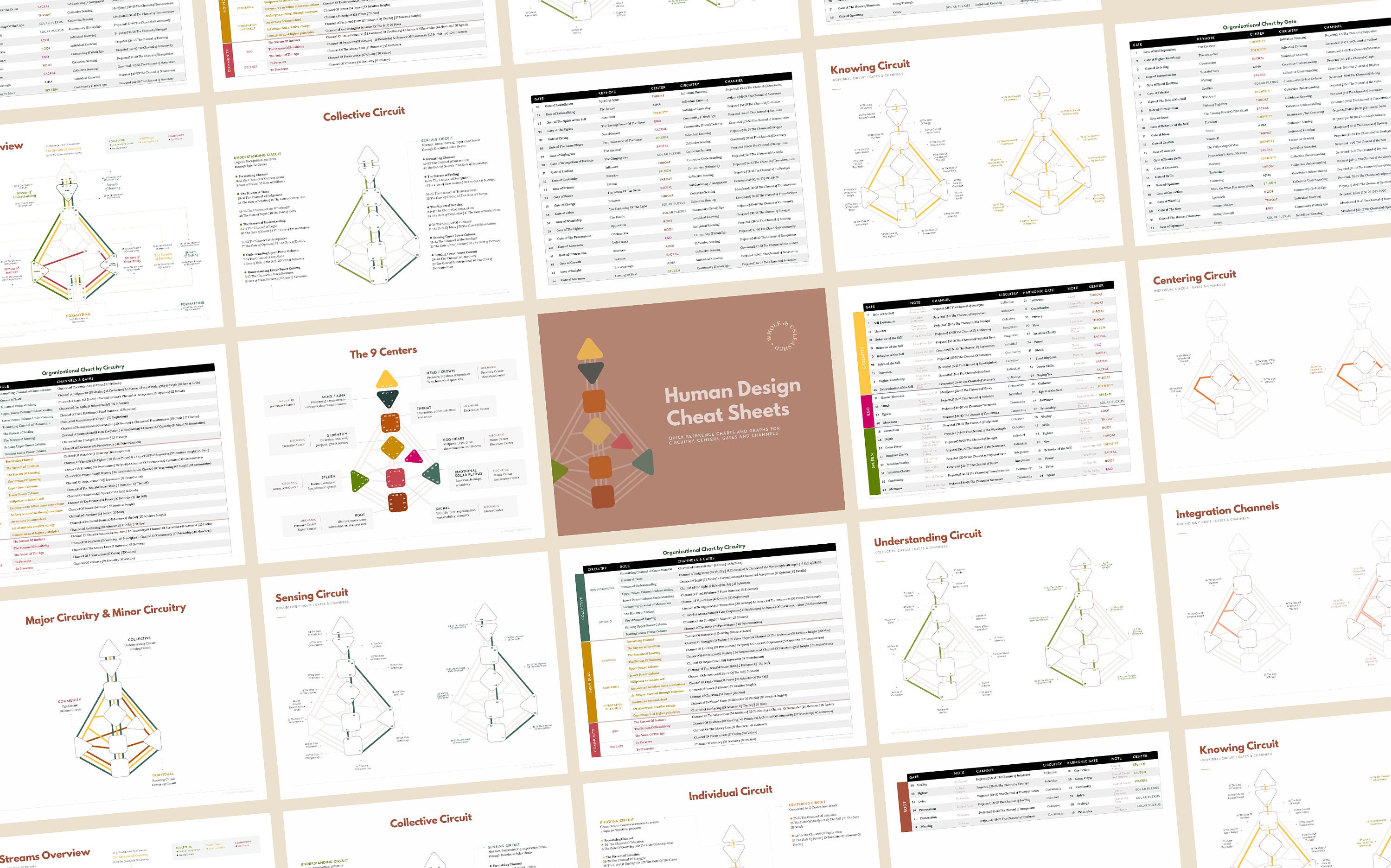 Human Design Cheat Sheet Quick Reference Charts and Graphs for