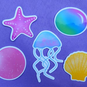 5 Pcs Sea life Die-Cut Stickers