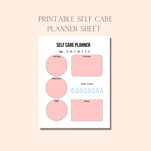 Printable Self Care Planner Sheet: Daily Water Tracker (Digital Download)