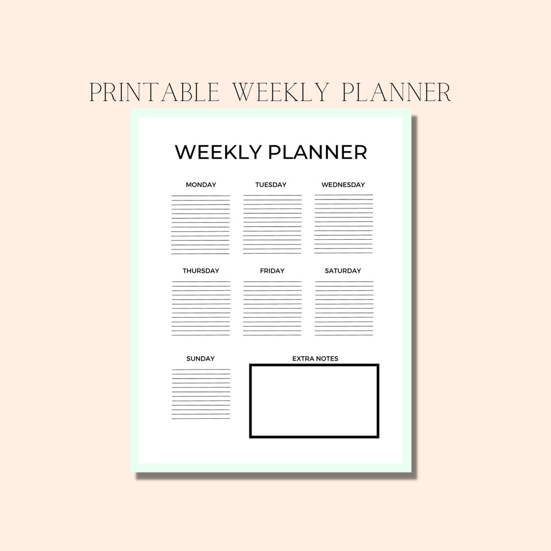 Printable Weekly Planner Sheet, Download Printable Planner Sheet ...