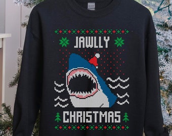 santa shark sweater