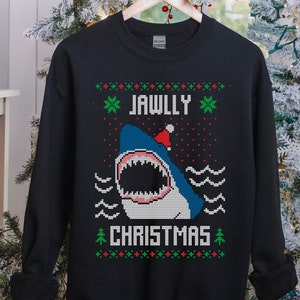 White shark Christmas sweater, hoodie, long sleeve