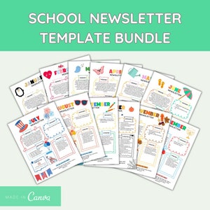 Newsletter Template, Editable Newsletter, Monthly Newsletter, School Newsletter, Classroom Newsletter