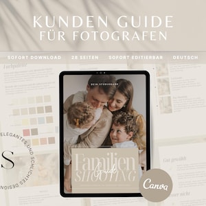 Family Shooting Guide Canva Vorlage | Kunden Willkommenspaket Fotografie | 28 Seiten editierbar | Deutsch | Sofort Download