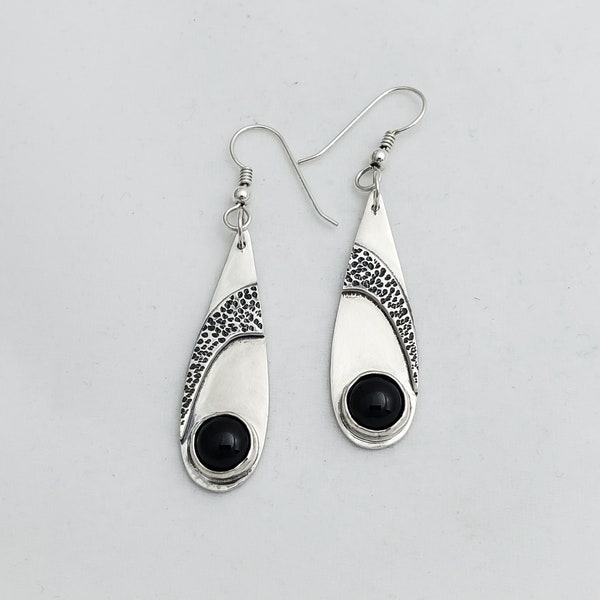 Handmade earrings from 925 Sterling Silver Sheet, Sterling Silver Ear Wires, Designed and handmade by Doris Designs