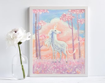 Unicorn Original Handmade Acrylic Painting For Gift And Home Decor