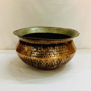 Hammered Copper Handi for Biryani, Traditional Indian Cooking Degchi Serving Pot - Subham Handicrafts