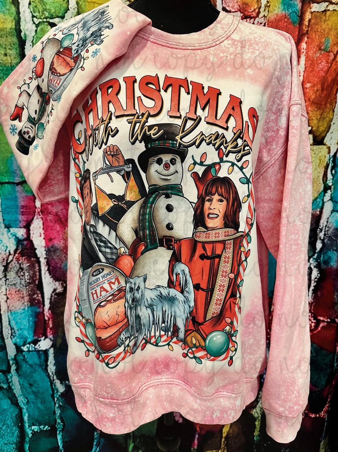 Christmas With the Kranks Bleached Style Funny Christmas Sweatshirt
