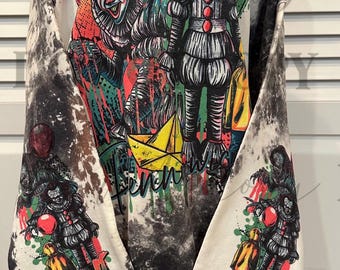 Creepy Clown Sweatshirt | Retro Horror Sweatshirt | Bleached Style | Horror Throwback Sweatshirt | We All Float Down Here | Halloween