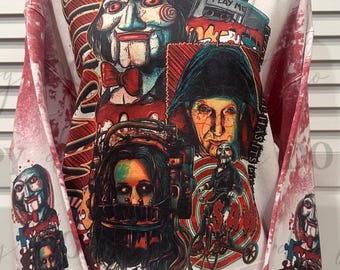 Saw | Saw Sweatshirt | Bleached Style | Jigsaw Sweatshirt | Horror Sweatshirt | Horror Gift | Retro Horror
