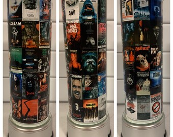 Horror Movies Mashup Collage 20oz Skinny Tumbler Wrap | Sublimation | Halloween Movies | Scary Movies PNG Digital Download