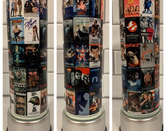 80s Movies Mashup Collage Tumbler Wrap | Retro Vintage Nostalgia | 20oz Skinny Straight | Digital Download PNG | 80s Movies Art