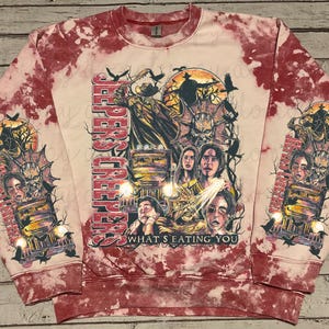 Jeepers Creepers | Retro Horror Sweatshirt | Bleached Style | 90s Horror Sweatshirt | Horror Sweatshirt