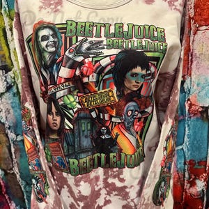 Beetlejuice | Crewneck Sweatshirt | Horror Movie Sweatshirt | Bleached Style | Retro Vintage Throwback | 80s Horror | Horror Gift