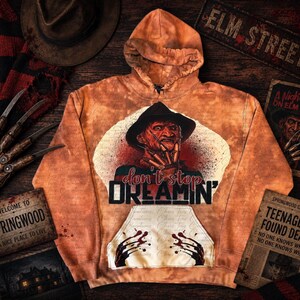 Freddy | Nightmare | Horror Hoodie | Stay Awake, Keep Dreamin' | Bleach Style | Perfect for Halloween