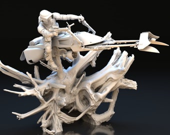 3D Print Files: Star Wars, Original ROTJ Scout and Speeder