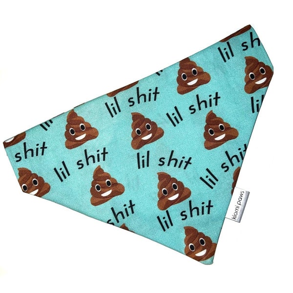 Lil Shit Dog Bandana, Poo Emoji, Bandana pour chien, Bandana pour chien personnalisé, sur le col