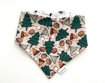 Summer Camping Dog Bandana, Camping Campsite Dog Bandana, Summer Dog Cat Bandana, Smores Dog Bandana, Hiking Camping Dog Bandana