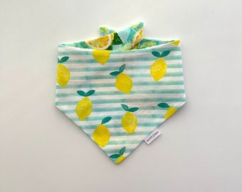 Lemon Dog Bandana, Summer Fruit Dog Bandana, Summer Dog Bandana, Fun Dog Bandana, Food Dog Bandana, Snap On Dog Bandana, Over the Collar
