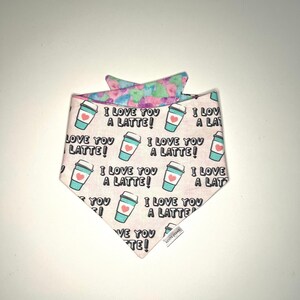 Bandana pour chien Joyeuse Saint-Valentin, bandana pour chat Saint-Valentin, bandana pour chien amour, bandana pour chien je t&#39;aime a latte, bandana pour animal de compagnie coeurs