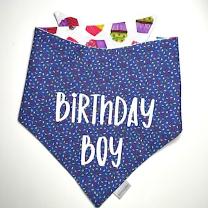 Birthday Dog Bandana, Birthday Boy Bandana, Happy Birthday Dog Bandana, Sprinkles Dog Bandana, Cupcake Dog Bandana, Over the Collar