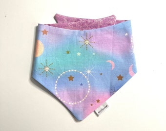 Twilight Dog Bandana, Moon light Pet Bandana, Magical Pet Bandana, Celestial Pet Bandana, Cat Bandana, Snap On Bandana, Over the Collar