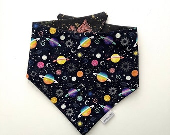 Galaxy Dog Cat Bandana, Space Dog bandana, Planets Pet Bandana, Astronomy Pet Bandana, Constellations Dog Bandana, Fun Dog Bandana