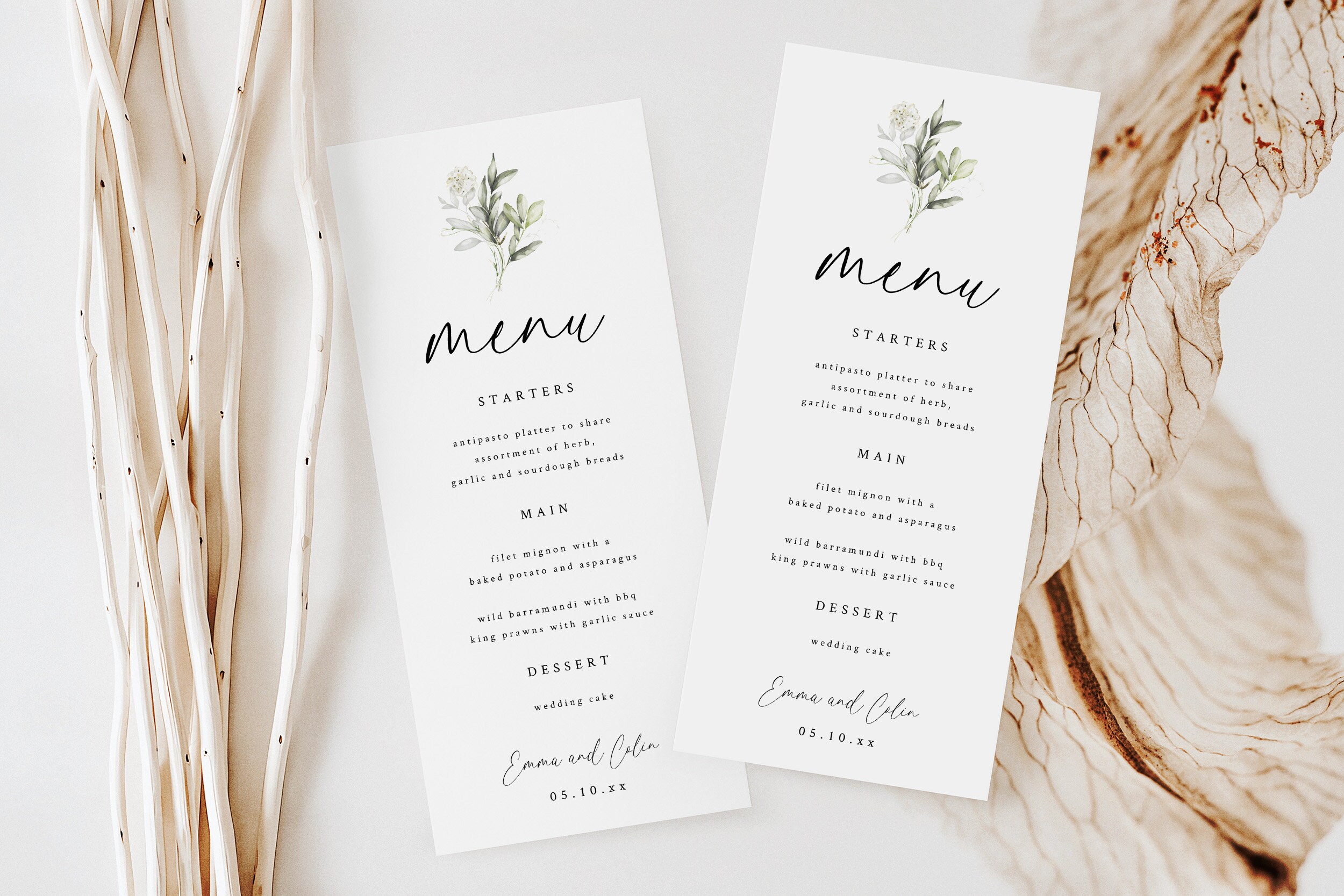 Wedding Menu Template, Floral Wedding Menu, Printable Wedding Menu ...