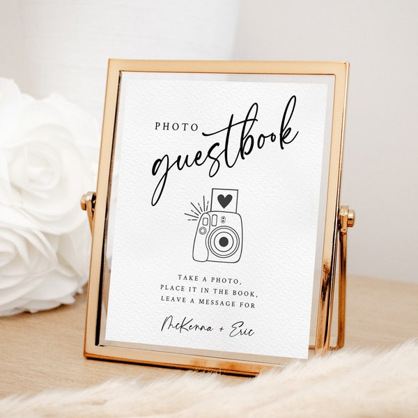 Photo GuestBook Sign, Instax Photo Sign, Guest Book Sign, Wedding Guestbook, Guestbook Photo Sign, Polaroid Book Sign, Camera Sign, #MCKENNA