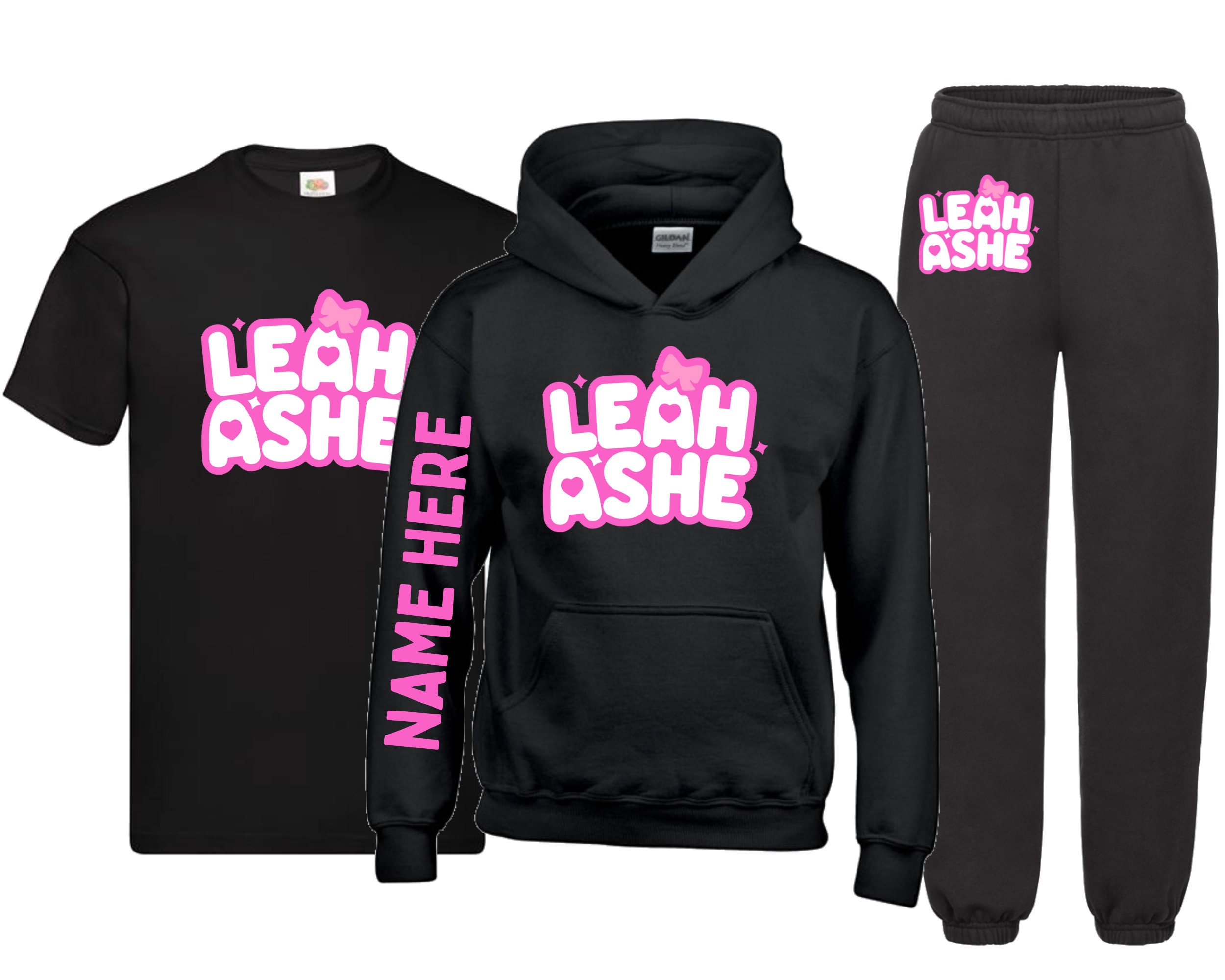Personalised LEAH ASHE Kids Hoody T shirt Joggers Youtube Gaming