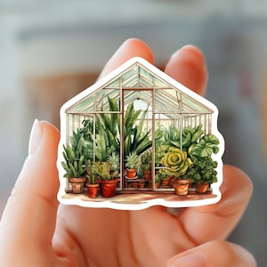 Adesivo de estufa - Adesivo de planta e jardim - Adesivo de mãe e pai de planta - Adesivo de planta doméstica - Adesivo de presente para amantes de jardim - Adesivo de apanhador de sol