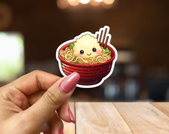 Kawaii Ramen Noodle Sticker – Japanese Food, Laptop Decal