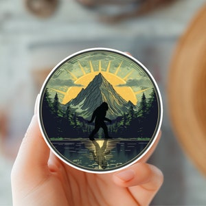 Bigfoot Forest Adventure sticker-buiten wildernis vinyl sticker voor natuurliefhebber-Yeti sticker voor natuurliefhebbers-serene Sasquatch sticker