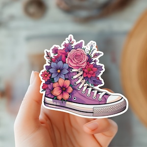 Adesivo de tênis floral - Adesivo de flores silvestres - Decalque de flores - Adesivos para áreas externas e natureza - Adesivo de tendências - Adesivo de arte para tênis - Presente para um amigo