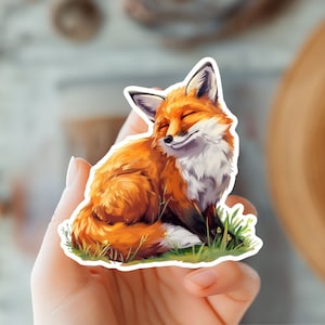 Entzückende süße Fuchs Aufkleber-niedliche Vinyl-Abziehbild für Natur-Enthusiasten-Tier Aufkleber-Tierwelt & Natur inspiriert-Fuchs Liebhaber Geschenkidee-Wald Thema