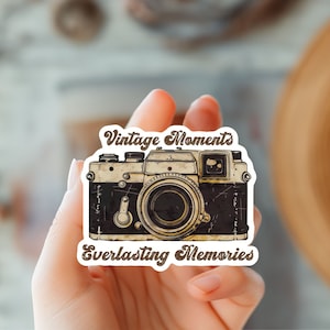 Sticker pour appareil photo art rétro vintage-Sticker Retro Vibe-Sticker cadeau pour photographe-Sticker souvenirs-Sticker Kindle-Sticker esthétique
