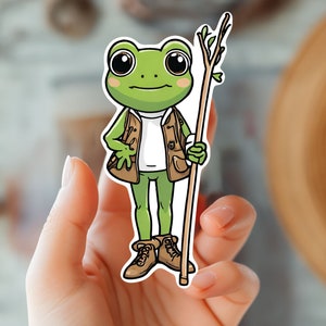 Sticker autocollant grenouille mignon kawaii - Sticker tendance - Sticker grenouille mignonne de l'ouest - Sticker animal - Sticker thème nature et extérieur - Sticker amateur de grenouille
