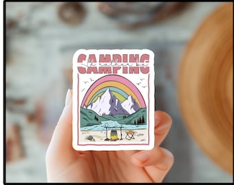 I'd Rather Be Camping Adventure Sticker-Decal for Outdoors, Hiking, RV, Nature Lovers-Travel Sticker-Wilderness Sticker-Camping Gear Sticker