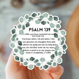 Sticker verset de la Bible psaume 139 - Sticker floral verset de la Bible - Sticker chrétien - Sticker foi - Sticker de journalisation de la Bible - Sticker Écritures